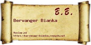 Bervanger Bianka névjegykártya